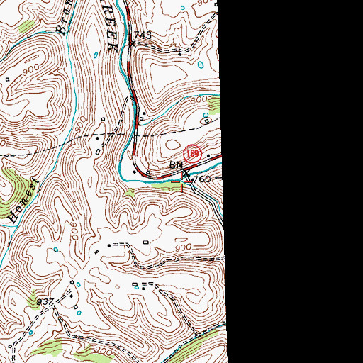 Topographic Map of Crutcher Fork, KY