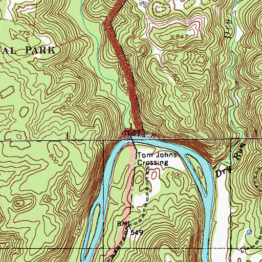 Topographic Map of Cub Run, KY