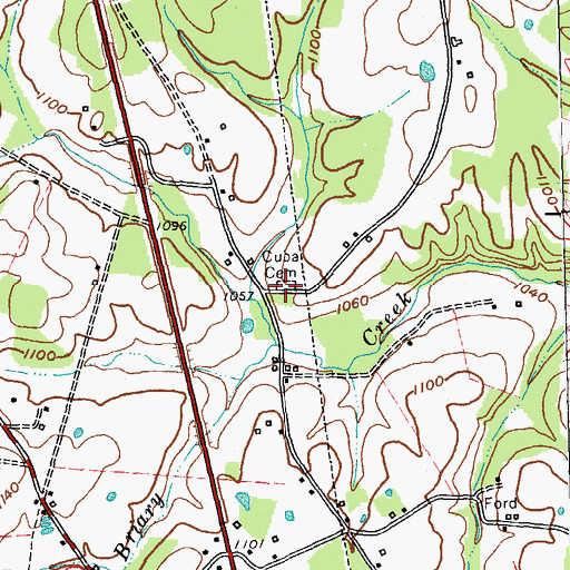Topographic Map of Cuba Cemetery, KY