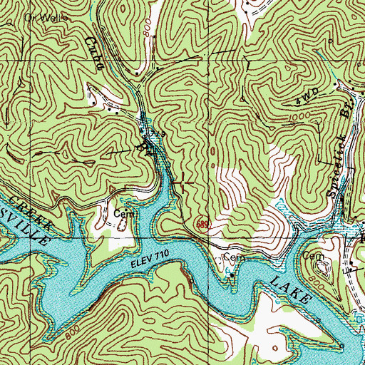 Topographic Map of Cuba School, KY