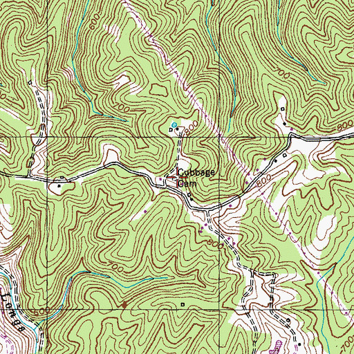 Topographic Map of Cubbage Cemetery, KY