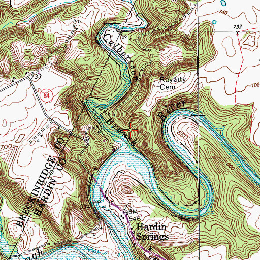 Topographic Map of Culbertson Branch, KY