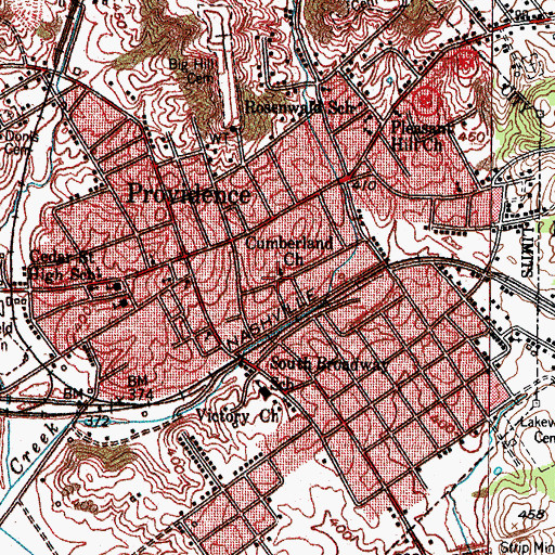 Topographic Map of Cumberland Church, KY