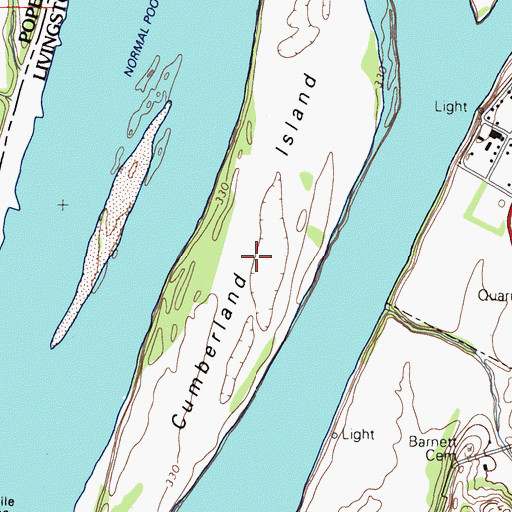 Topographic Map of Cumberland Island, KY