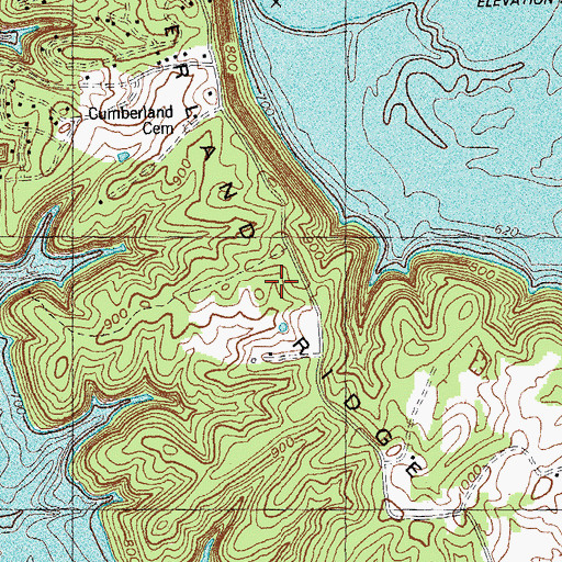 Topographic Map of Cumberland Ridge, KY
