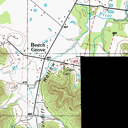 Topographic Map of Cundiff Cemetery, KY