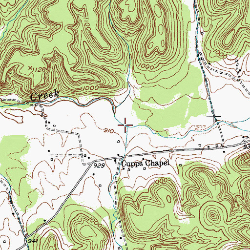 Topographic Map of Cupps Chapel, KY