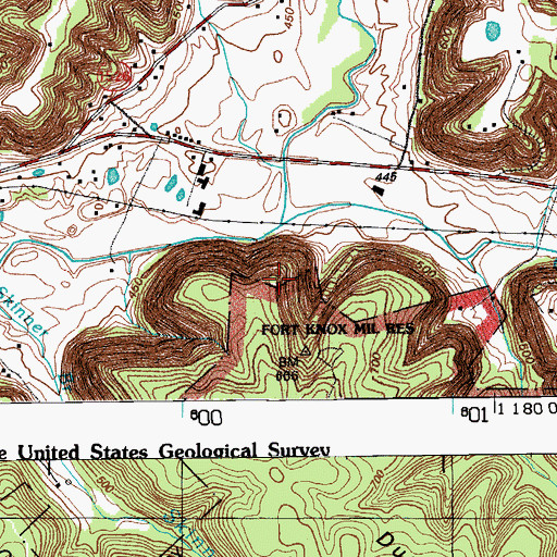Topographic Map of Curry Branch, KY