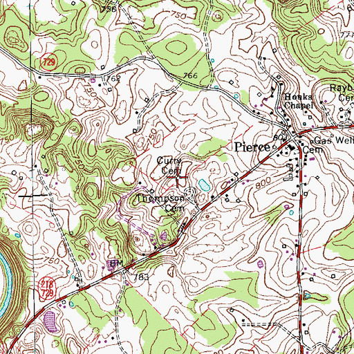 Topographic Map of Curry Cemetery, KY