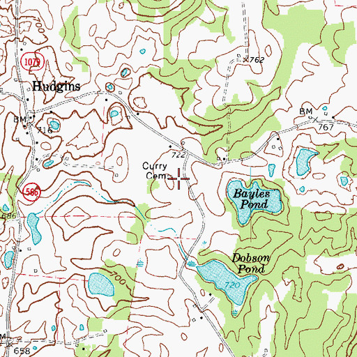 Topographic Map of Curry Cemetery, KY