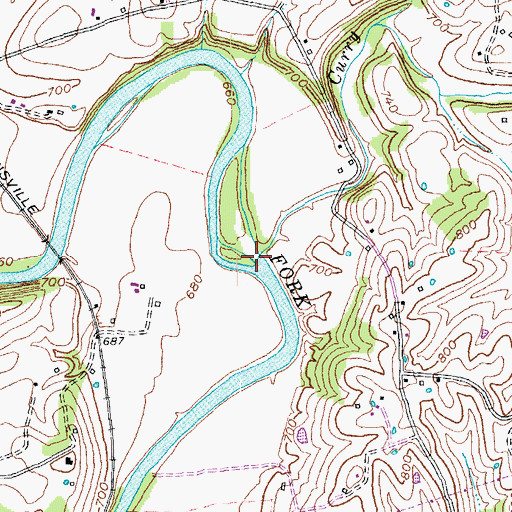 Topographic Map of Curry Creek, KY