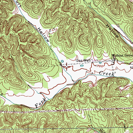 Topographic Map of Curt Hollow, KY
