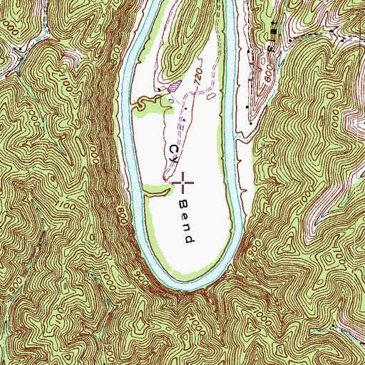 Topographic Map of Cy Bend, KY