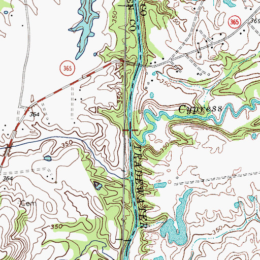 Topographic Map of Cypress Creek, KY