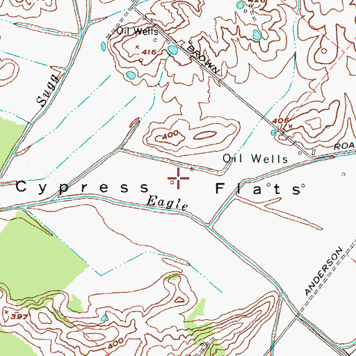 Topographic Map of Cypress Flats, KY