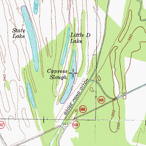 Topographic Map of Cypress Slough, KY
