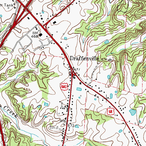 Topographic Map of Draffenville, KY