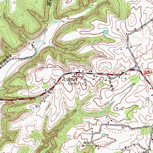 Topographic Map of Dalton Cemetery, KY