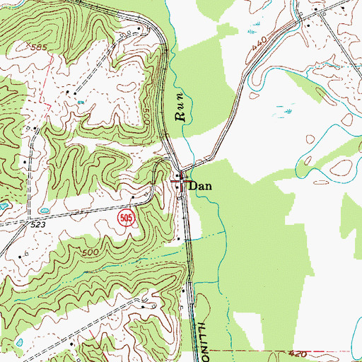 Topographic Map of Dan, KY