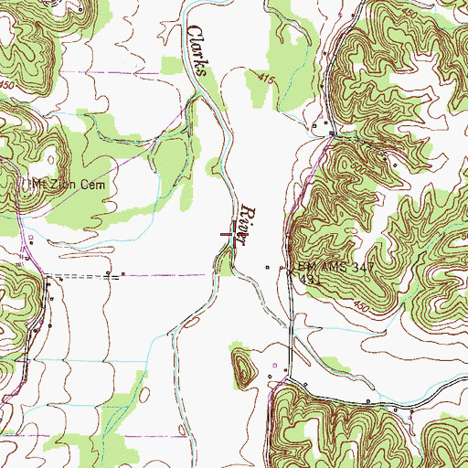 Topographic Map of Damon Creek, KY