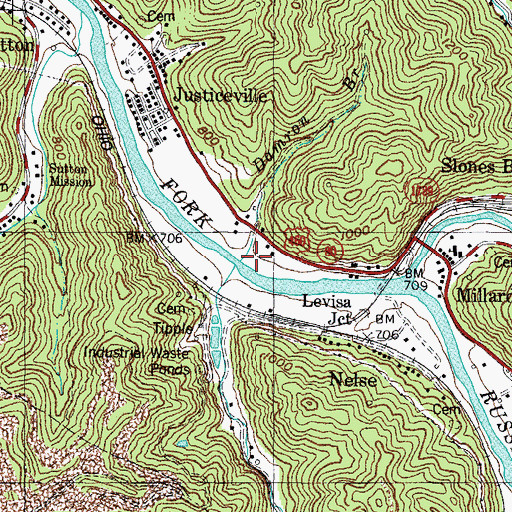 Topographic Map of Damron Branch, KY