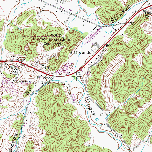 Topographic Map of Damron Branch, KY