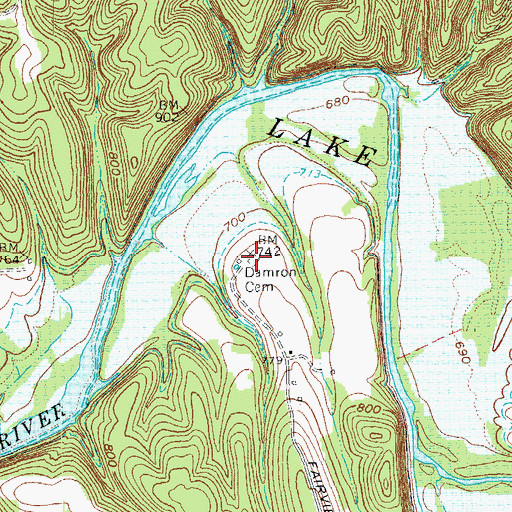 Topographic Map of Damron Cemetery, KY