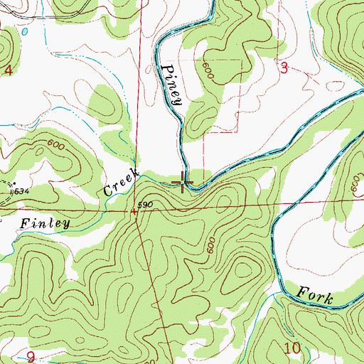 Topographic Map of Finley Creek, AR