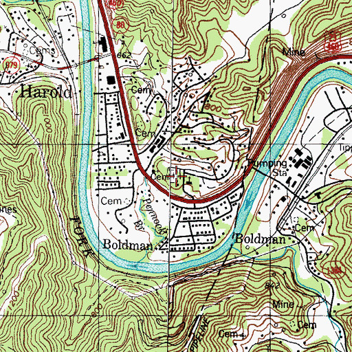 Topographic Map of Damron Cemetery, KY