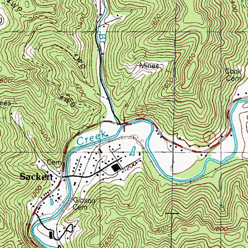Topographic Map of Daniels Branch, KY
