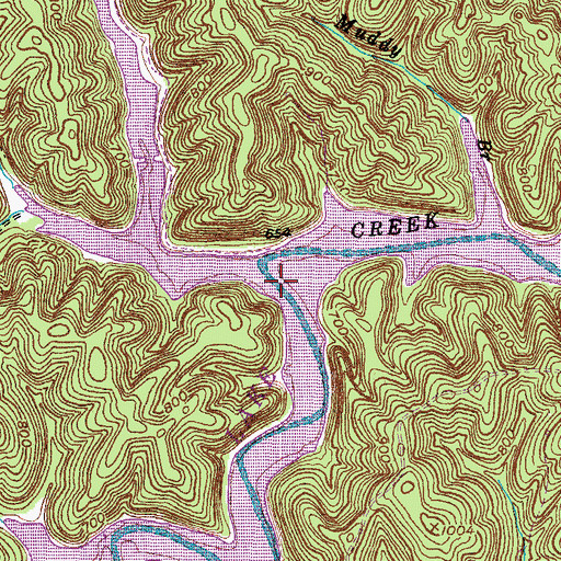 Topographic Map of Daniels Creek, KY