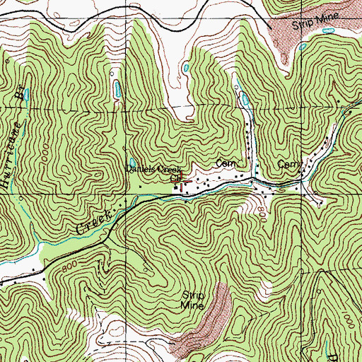 Topographic Map of Daniels Creek School, KY