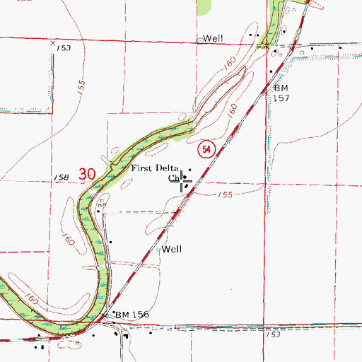 Topographic Map of First Delta Church, AR