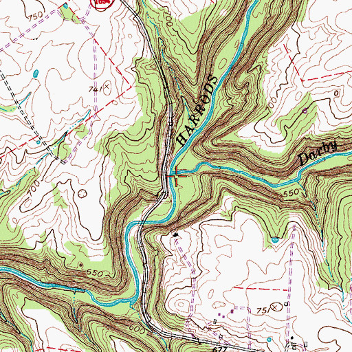 Topographic Map of Darby Creek, KY