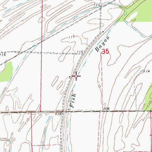 Topographic Map of Fish Bayou, AR