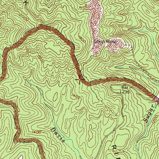 Topographic Map of Dark Ridge, KY