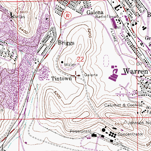 Topographic Map of Galena, AZ