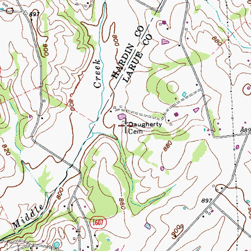 Topographic Map of Daugherty Cemetery, KY
