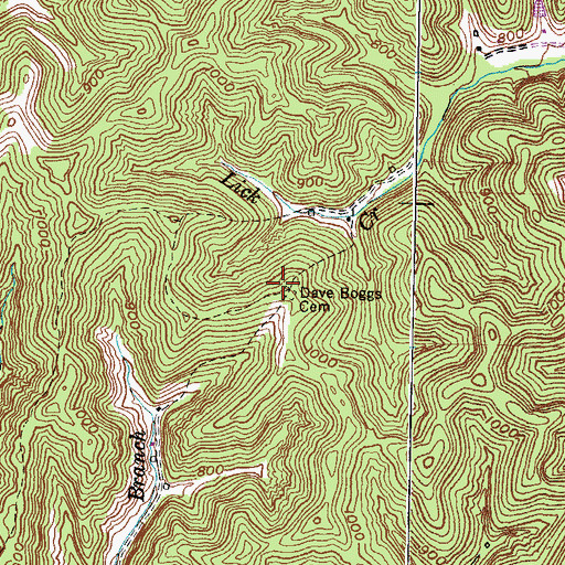 Topographic Map of Dave Boggs Cemetery, KY