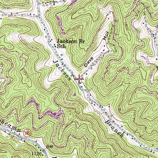 Topographic Map of Dave Hollow, KY