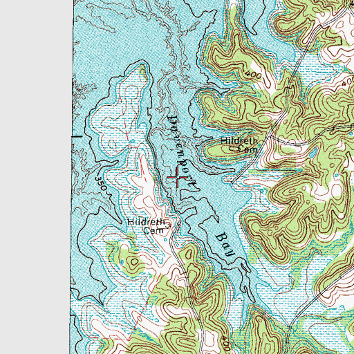 Topographic Map of Davenport Bay, KY