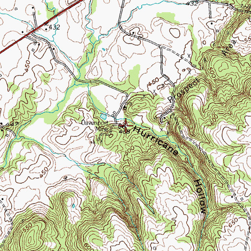 Topographic Map of Davenport Mine, KY
