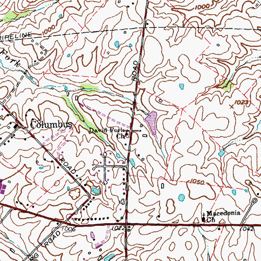 Topographic Map of David Fork Church, KY