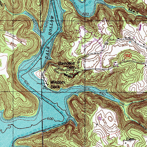 Topographic Map of Davidson Cemetery, KY