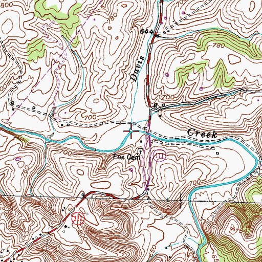 Topographic Map of Davis Branch, KY