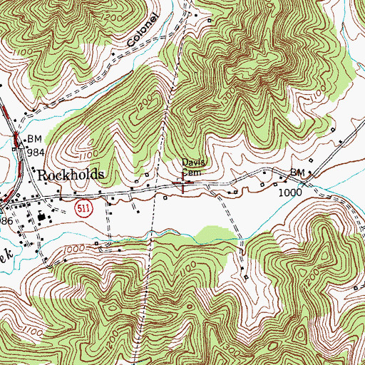 Topographic Map of Davis Cemetery, KY