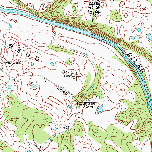 Topographic Map of Davis Cemetery, KY