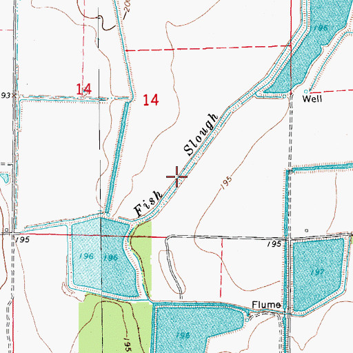 Topographic Map of Fish Slough, AR