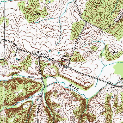 Topographic Map of Davis Cemetery, KY