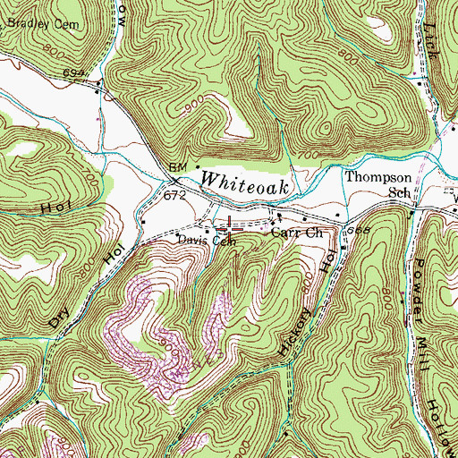Topographic Map of Davis Cemetery, KY